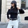 C25TP196 European Cross-Border Versatile One-Shoulder Cut-out Long-Sleeved Top for Women, Summer-Autumn Fashion In Solid Colors.