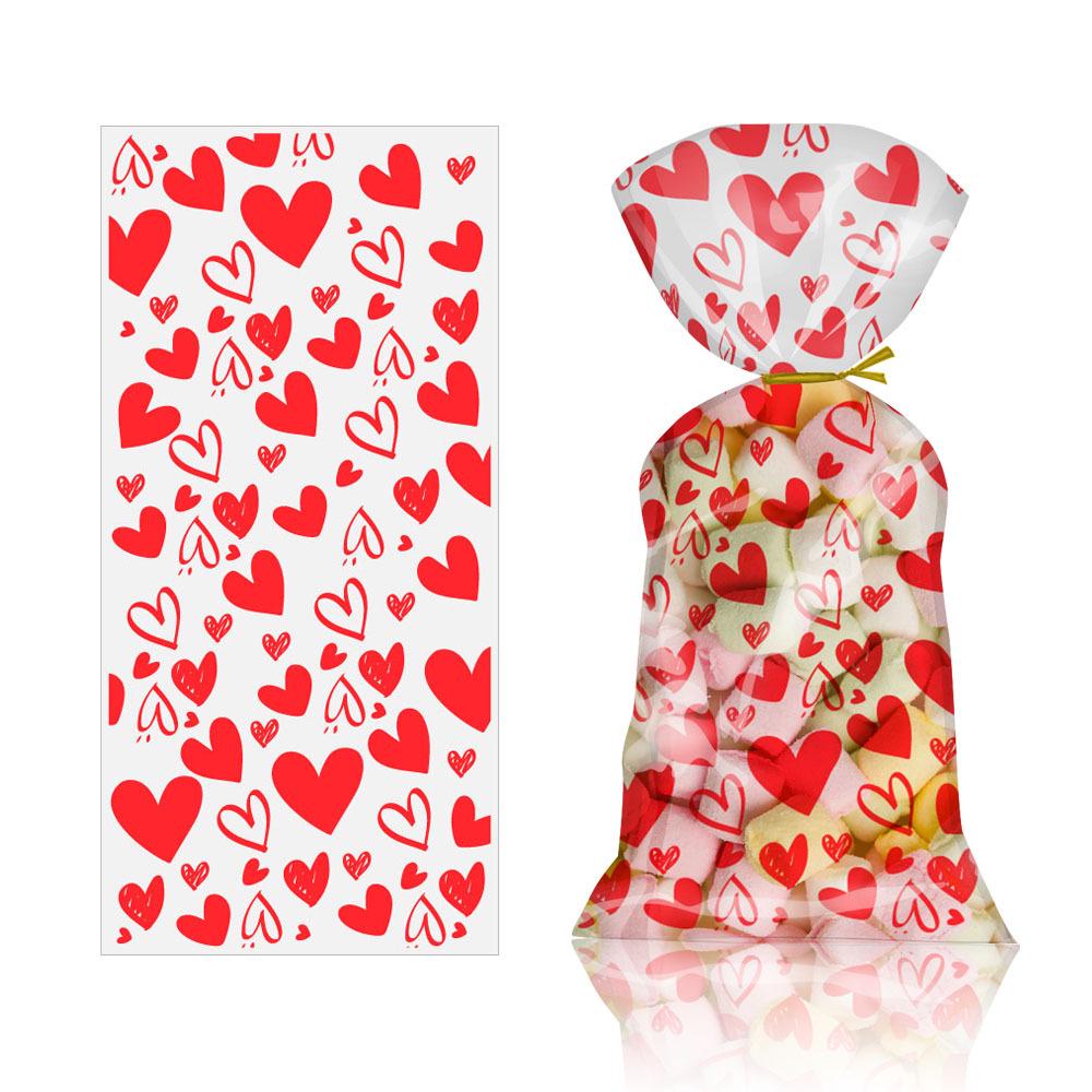 Qixi and Valentine's Red Heart Cupid's Arrow Pattern Candy Bag