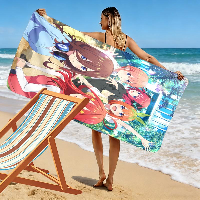 The Quintessential Quintuplets 2D Flat Print Beach Towel, Large Soft Quick Dry Towel for Beach Camping SwimmingDSTJ0925306