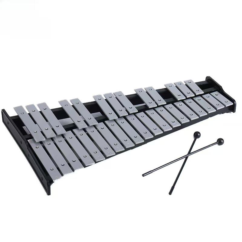 32-Tone Aluminum Glockenspiel Portable Orff Percussion Instrument: Folding Steel Plate Hand-Knocked Piano