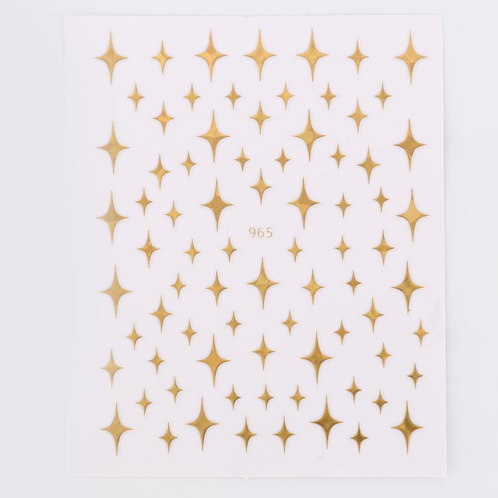 Popular Multi-color Star Nail Art Stickers: DIY Laser Gold & Silver Wearable Adhesive Decals