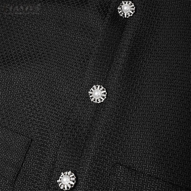 ZANZEA Damen Kurzarm Elegant Textur Büro Plissee Kleid