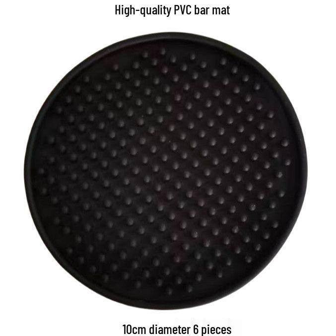 Black Non-slip Heat-insulating Rubber Bar Mat and Teaware Drainer Coaster