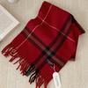 Women's Plaid Scarf Sweet and Western-style Blend Wool Shawl Long Warm Scarf