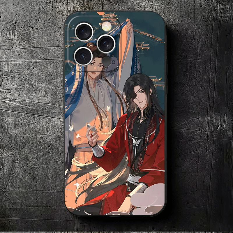 Heaven Official's Blessing Anime Soft Phone Case for iPhone 16 16E 17 Air 15 Pro Max 14 Plus 13 Mini 11 12 7 Black Cover Back Sh