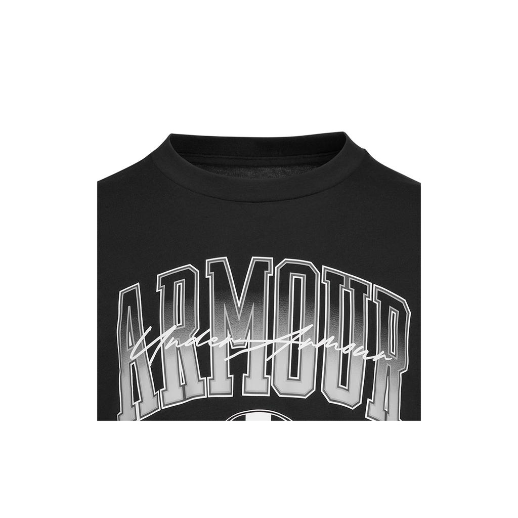 Under Armour Loose Fit Sports Casual Fitness Solid Color Letter Graffiti Gradient Cyber Logo Fashion Versatile Short Sleeve T-Shirt 6011123-001