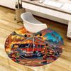 1PC Firefighter Firetruck Non-Slip Floor Round Carpet, Office, Family, Bedroom, Large Area Rug Indoor Rugs,  Durable PolyesterH0348