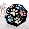 Paw Prints Hearts Automatic Folding Umbrella Compact 8 rib Design,Unique Style,Suitable for Everyday Outdoor Use,Perfect Gift for Frien