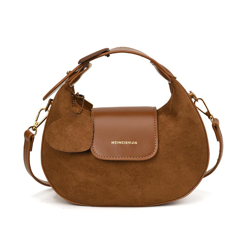 תיק רטרו בצורת סהר, תיק קרוסבודי פשוט לנסיעות לעבודה, תיק יד אופנתי