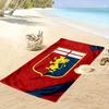 Golden Griffin Emblem on Red and Blue Patterned beach towel quick dry perfect for travel outdoor sports jogging the beach and swimming