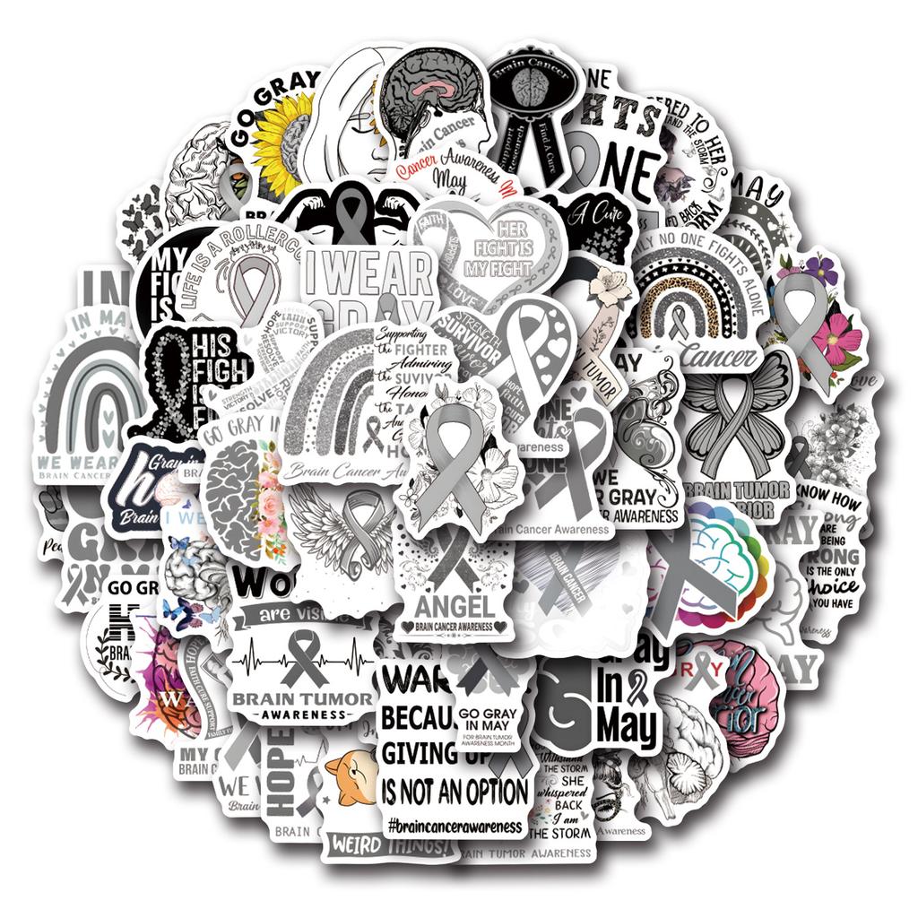 55 New Brain Tumor Awareness Graffiti Stickers Decorate Suitcase Mobile Phone Skateboard Stickers
