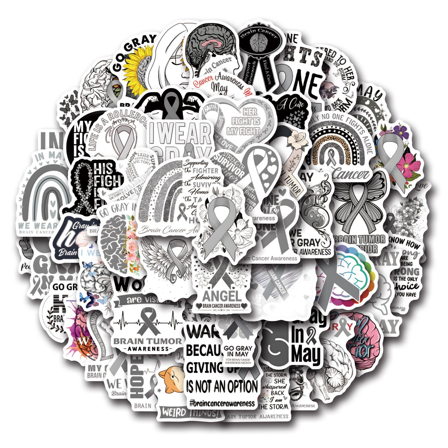 

55 Новых Граффити-наклеек для повышения осведомленности об опухолях головного мозга. Украсьте чемодан, мобильный телефон, скейтборд.