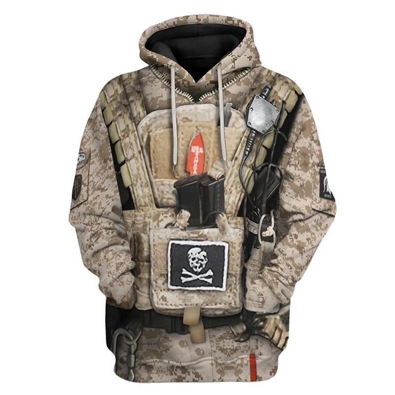 Historical Army Uniforms 3d Pattern Hoodie Cosplay Sweatershirt For Men And Women