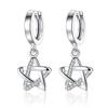 Zircon Hollow Star Stud Earrings for Women Classic Round Square Fashion Ear Cuffs