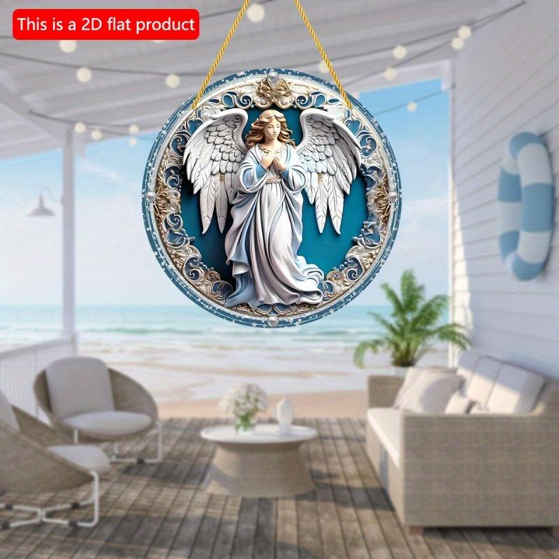 2d Flat 20*20cm Home Wall Decor Chain Pendant Decor Chandelier Chain Cover, Translucen Plate Decor for Garden, Home, Room, Porch Wall Art