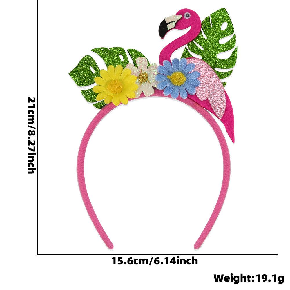 Children Party Headband Photo Prop Headpiece Flamingo Leaf Flower Design Lightweight Durable Flexible Material Suitable for Kids