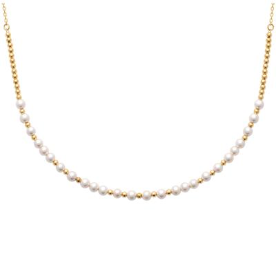 [R5786] - Gold Plated Necklace 'Sissi' White Gold - 45 Cm 4 Mm