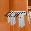 Bymaocar 9 Arms Pull Out Trouser Rack Closet Pants Clothes Hangers Storage Holder Space Saving Silent with 3-section Rail & Base