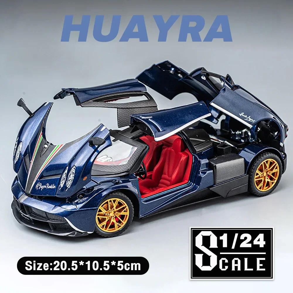 1/24 Pagani Huayra Dinastia Diecast Alloy Car Model Toys 4 Door Opened Sound And Light Pull Back Sports Vehicles For Child Gifts