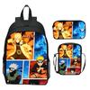 Set Zaino Anime Naruto 3 Pezzi Zaino Scuola Elementare Cartone Animato Stampato Leggero Multitasche