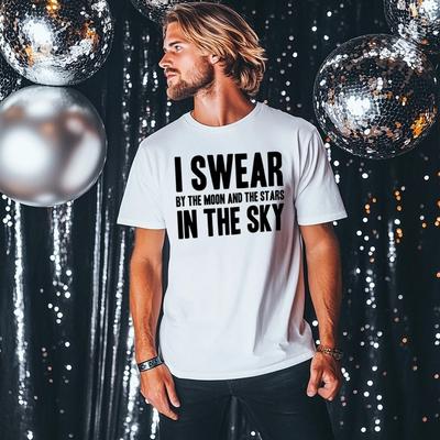 Ich schwöre bei Mond und Sternen T-Shirt Personalisierte Namen Kostüm 90er Wochenende