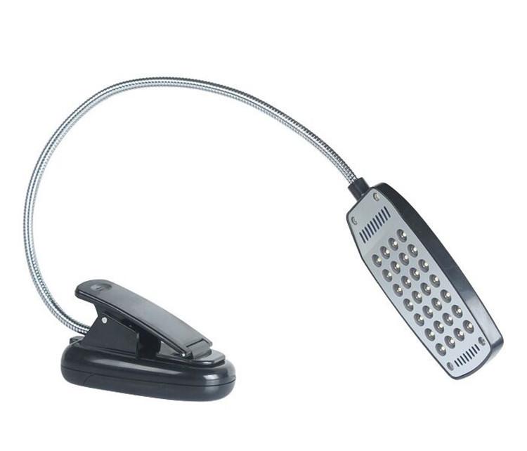 

28-светодиодная настольная лампа с клипсой: Работает от батареек, Идеально для учебы и спальни