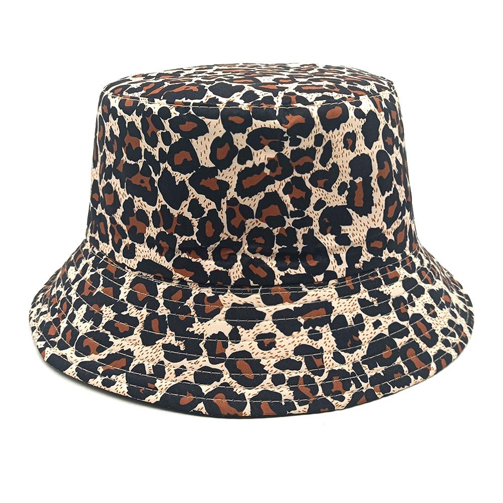 Classic Leopard Print Bucket Hat,Unisex Fashion Sunshade Fisherman Cap,Summer Sun Protection Panama Hat for Outdoor Beach Travel