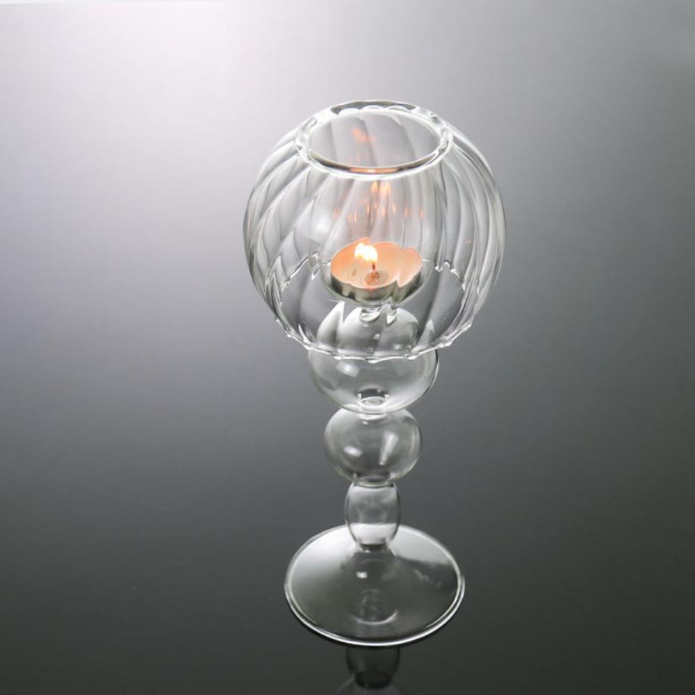 Nordic Style Transparent Glass Candle Holder Romantic Wedding Decoration Modern Candle Holder Home Table Centerpiece Decor