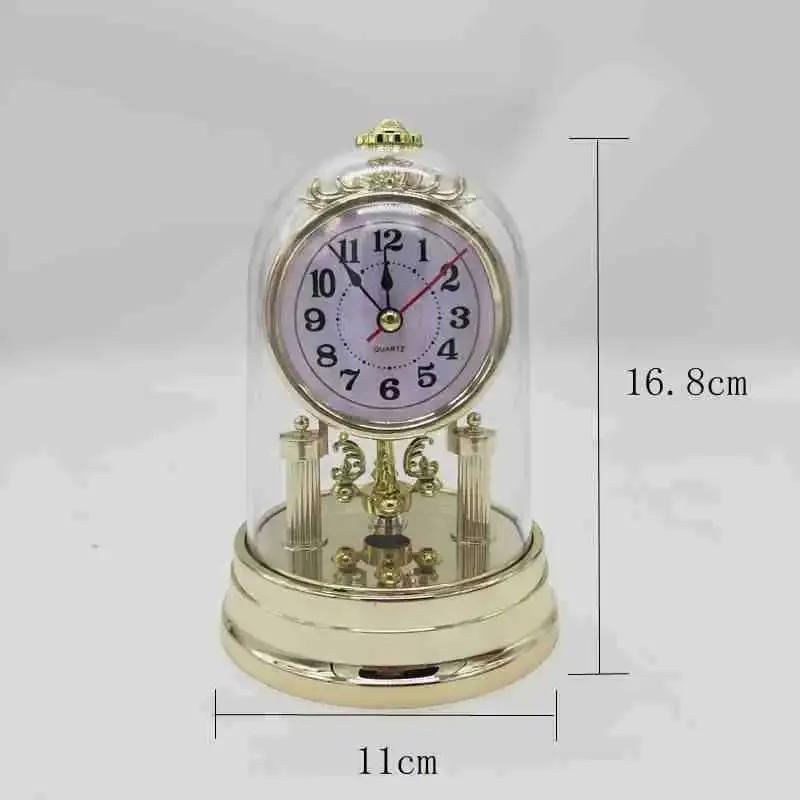 Antique Clock Plastic Quiet Table Clock European Retro Bedroom Desktops Clock Farmhouses Watch Home Decorations Desk Gadgets