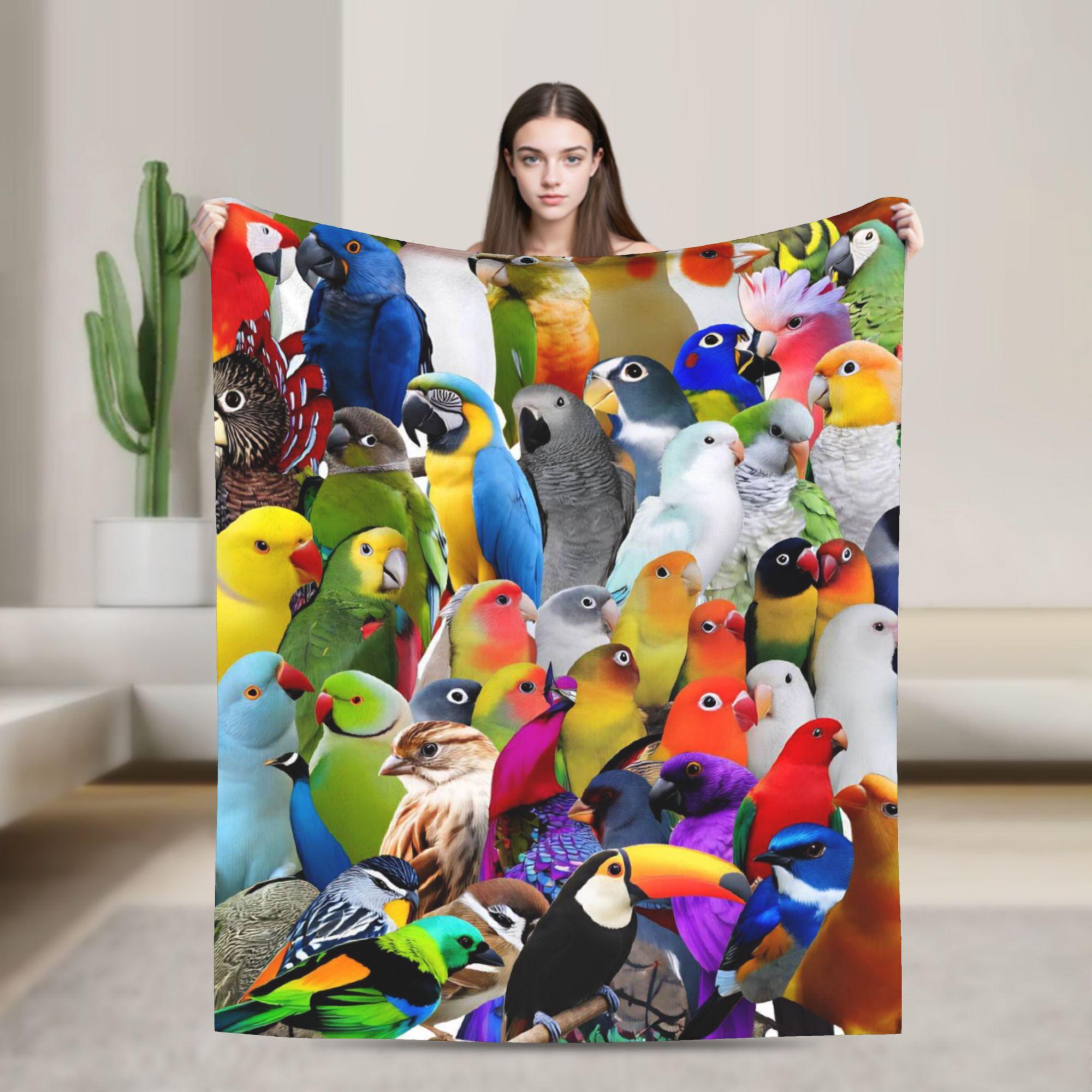 

Cute Birds Parrot Blanket Quality Cozy Bedding Throws Winter Plane Travel Living Room Fashion Bedspread 75x100cm (30x40inch)