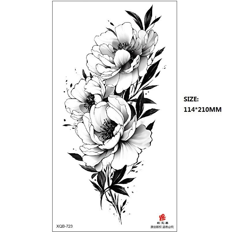 Emmy Black Series Butterfly Rose Flower Tattoo Sticker Set Water Transfer Paper