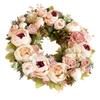 Simulation Peony Wreath Front Door Silk Flowers Indoor Outdoor Spring   Fall Artificial Floral Decor