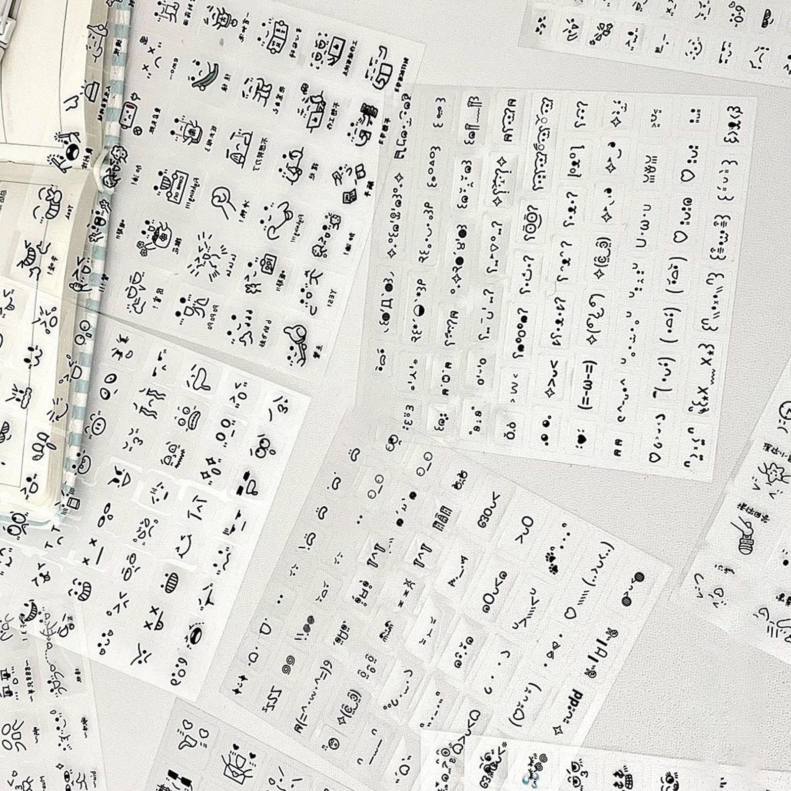 

10 Sheets Emoticon Sticker Waterproof Clear Sticker Decorative Sticker For Journaling Scrapbooking And DIY Crafts