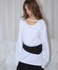 Lense Oversized Back Point Long Sleeve Tee White