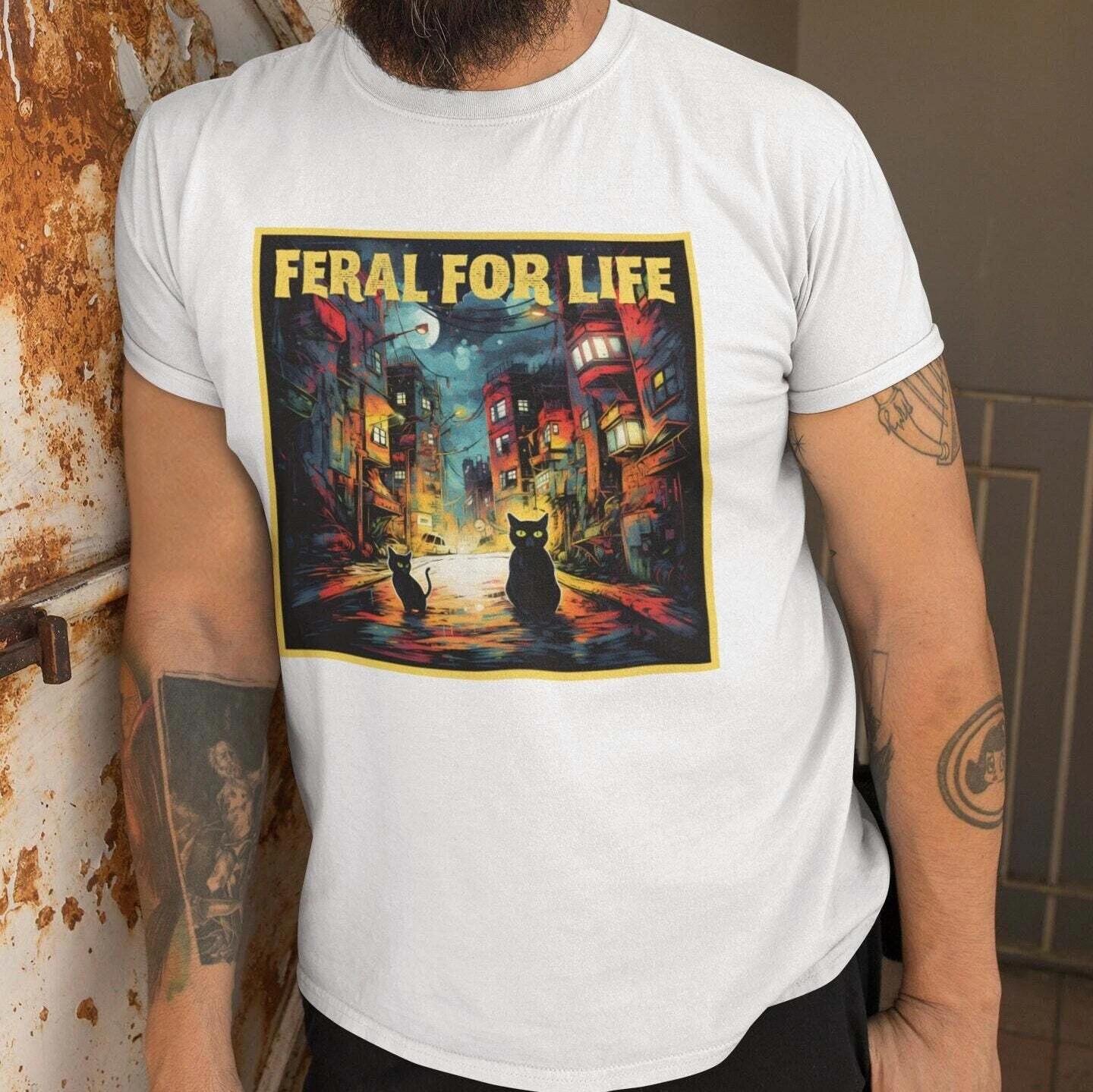 Feral For Life Cat Shirt XL