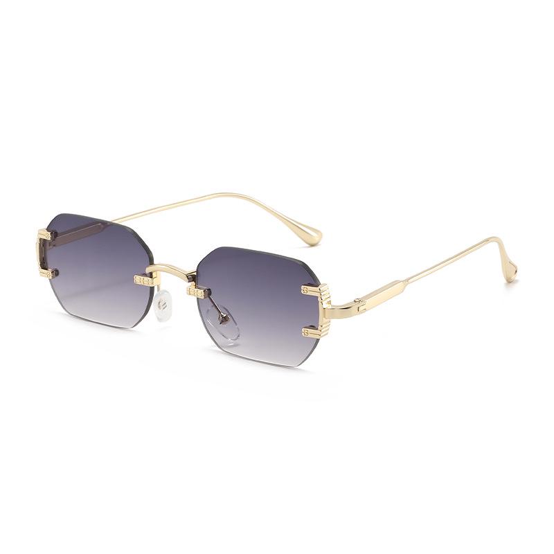 Trendsetting Frameless Metal Sunglasses: High-End Street Style for Men & Women