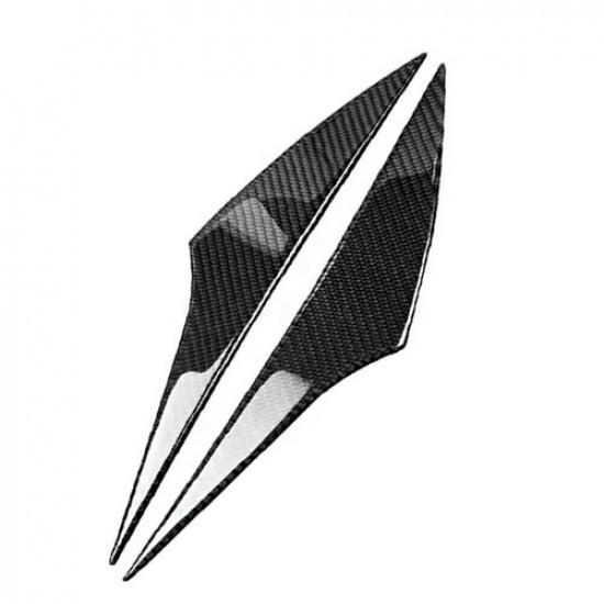 2x Carbon Fiber Headlight Eyelid Eyebrow Cover Trim For Mazda 3 Axela 2014-2016