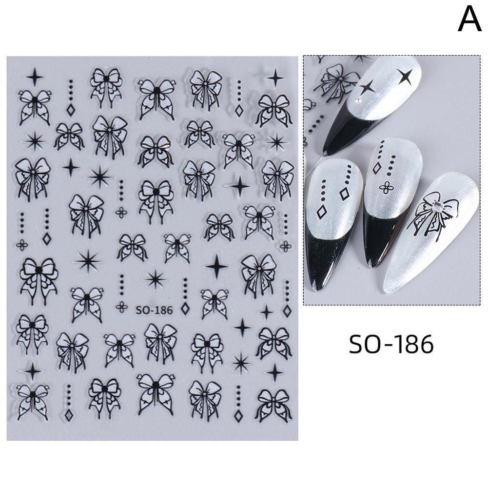 

Наклейки для дизайна ногтей, наклейки с цветочным бантом, маникюр, простое украшение, сделай сам, white(SO-188)
