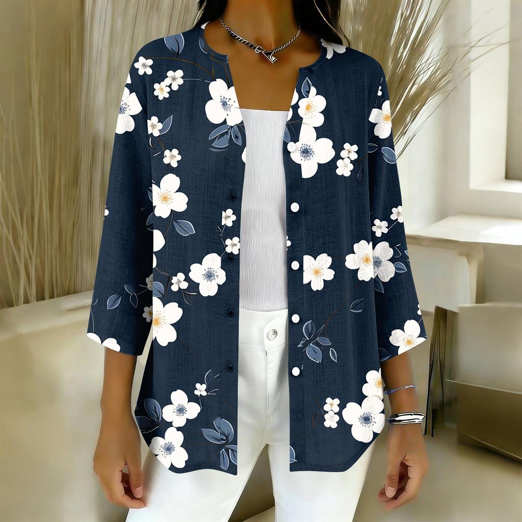 T-shirts à manches 3/4 pour femmes T-shirts graphiques Chemises Hauts basiques décontractés Pulls