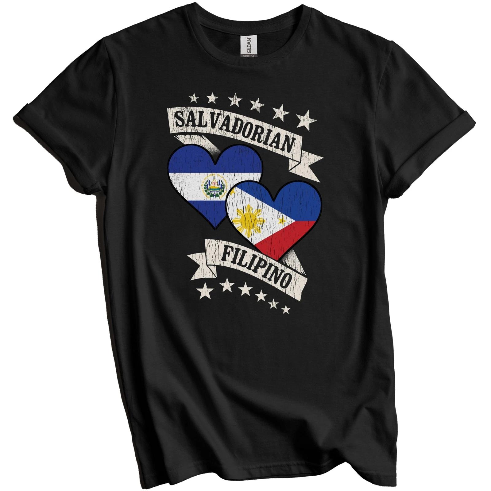 Salvadorian Filipino Heart Flags El Salvador Philippines T-Shirt 4XL