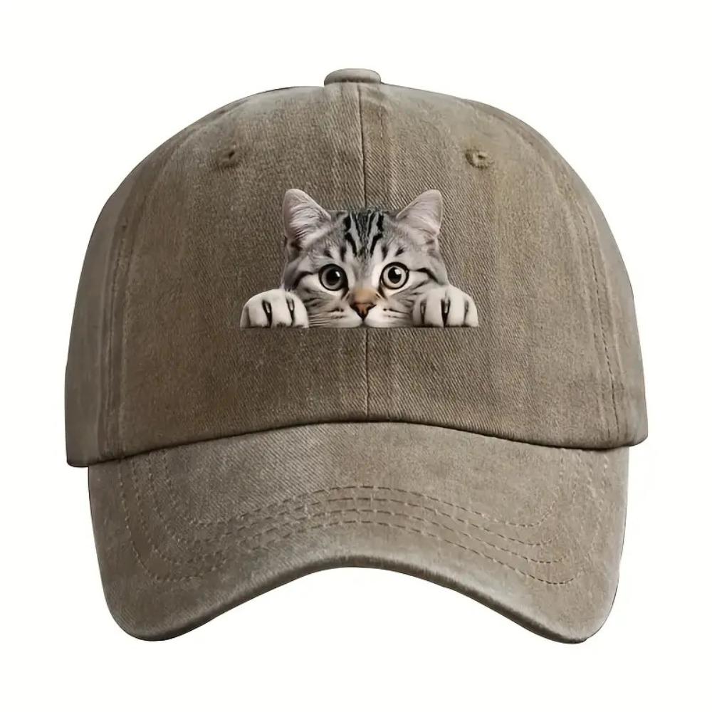 Verstellbare Katzen-Baseballkappe Coole Katze Sonnenhut Modische Wilde Trucker-Kappe Unisex-Stile