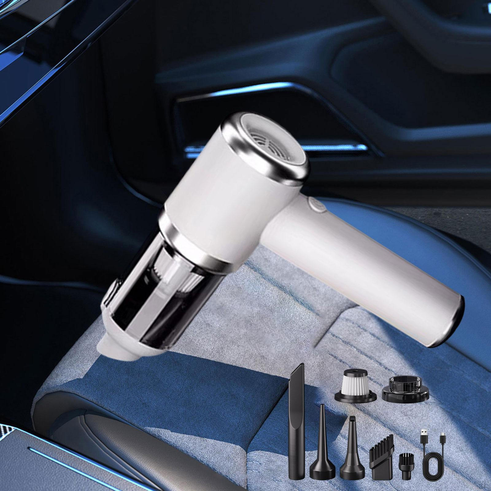 

Car Vacuum Cleaner Handheld Multipurpose, High Power, Mini Duster for Pillows White and Silver