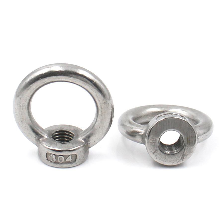 1-3pcs 304 Stainless Steel Ring Eye Nuts Triangle / Round Ring Eye Lifting Nuts M3-M30