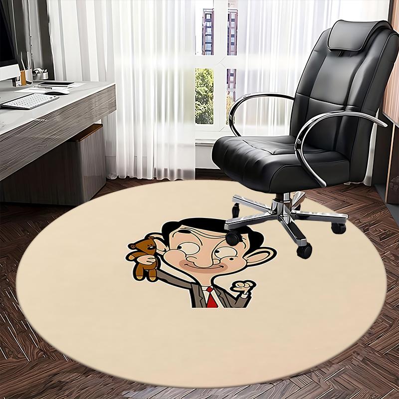 Mr. Bean Chair Mat - Round Carpet for Home Decor, Office Use, Living Room