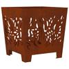 Fire Pit Brown 40 X 40 X 40 Cm Weatherproof Steel