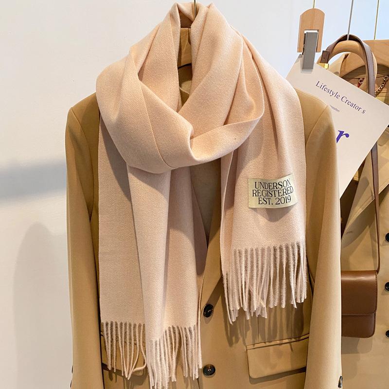 New white scarf women's winter versatile small scarf high-end Christmas birthday gift shawl