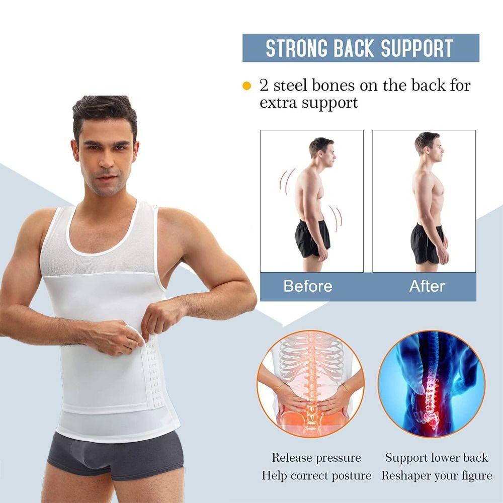 Belly Contracting Slimming Shapewear Elastic Waist Trainer Tank Top Body Shaper Vest Men Man