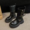 Women S British Style Martin Boots Thick Sole Short Boots Black Brown Autumn