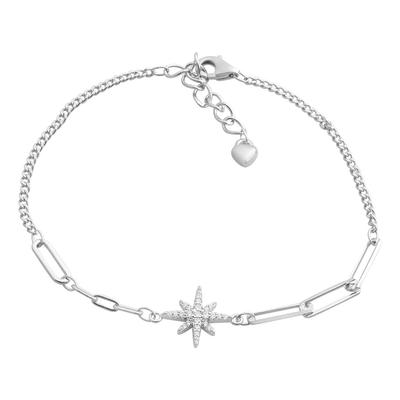 Silver Bracelet with Cubic Zirconia, Product Weight 2.81 G (2190615)