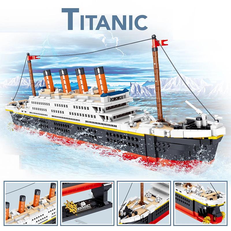 Titanic Cruise Ship Model Blocks 1860/1288pcs Ship Building Blocks Gift for Kids Children Home Office Ornaments Fast Sh